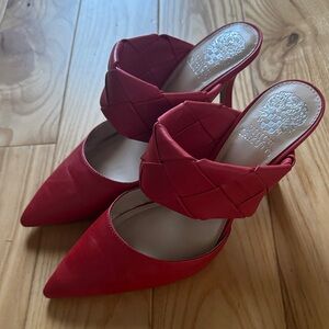 Vince Camuto Red Leather Alandra Mule